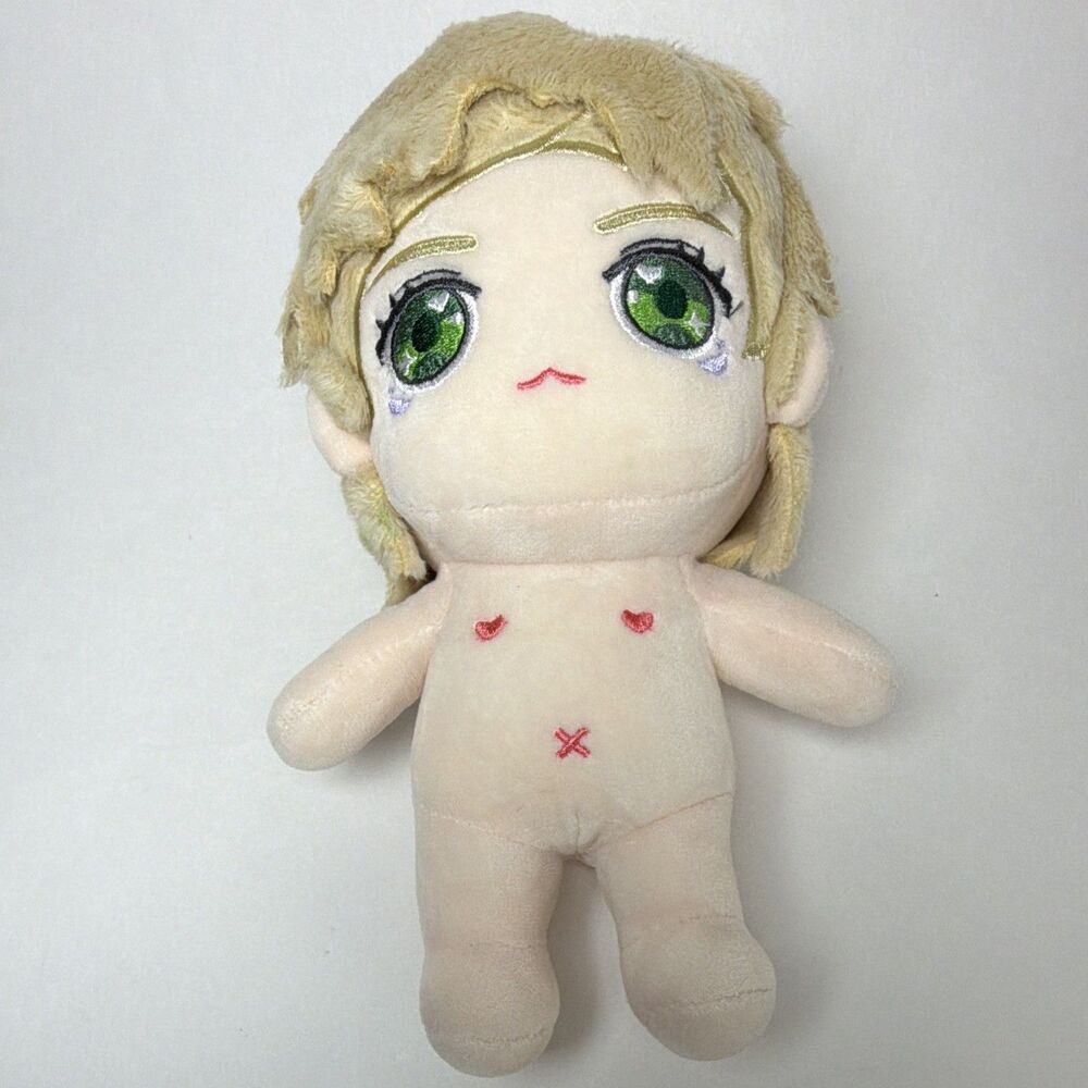Anime Character Plush Doll Blonde Hair Green Eyes 8 Inch